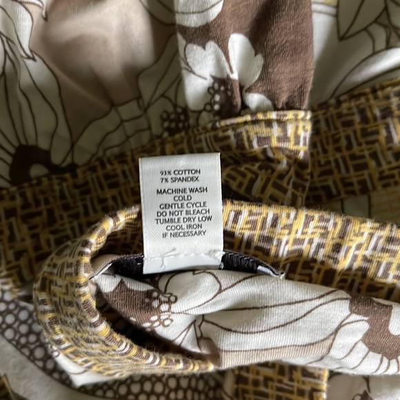 LOFT Brown Tan Yellow Strapless Floral Mini Dress Size XS - Picture 6 of 6